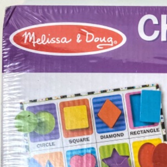 New Factory Sealed Melissa & Doug Wood Chunky Puzzle Shapes 8 Pieces - Picture 5 of 14